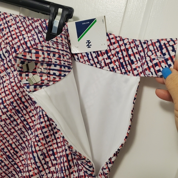 NWT IZOD Golf Skort Size 16 Pink White Blue Athlesuire Retail $68.00 - Picture 5 of 9